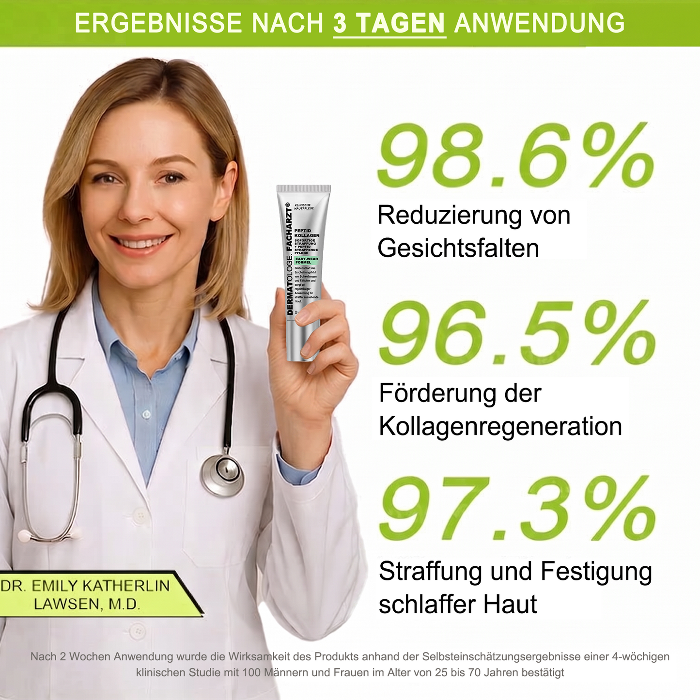 ✅Dr. Fachmer®👩⚕️ Peptid-Kollagen-Pflege für sofortige Straffung ⏰& Festigung – glättet augenblicklich Schwellungen und Fältchen und fördert bei regelmäßiger Anwendung eine straffere Haut.