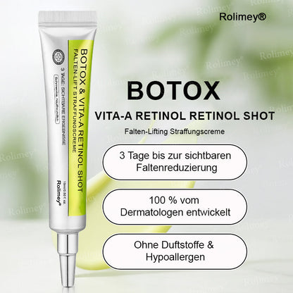 ✅Jetzt jugendliche Haut zurückgewinnen 💫Rolimey® Botox & Vita-A Retinol Shot Falten-Lift Straffungscreme
