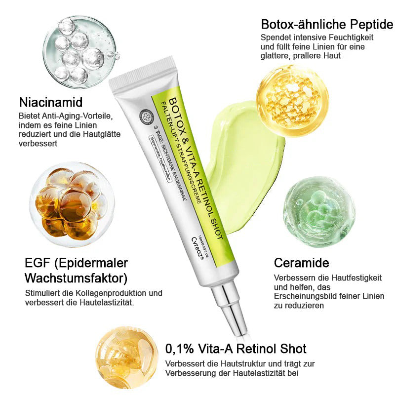 🇩🇪Jetzt jugendliche Haut zurückgewinnen💟Cvreoz® Botox & Vita-A Retinol Shot Falten-Lift Straffungscreme