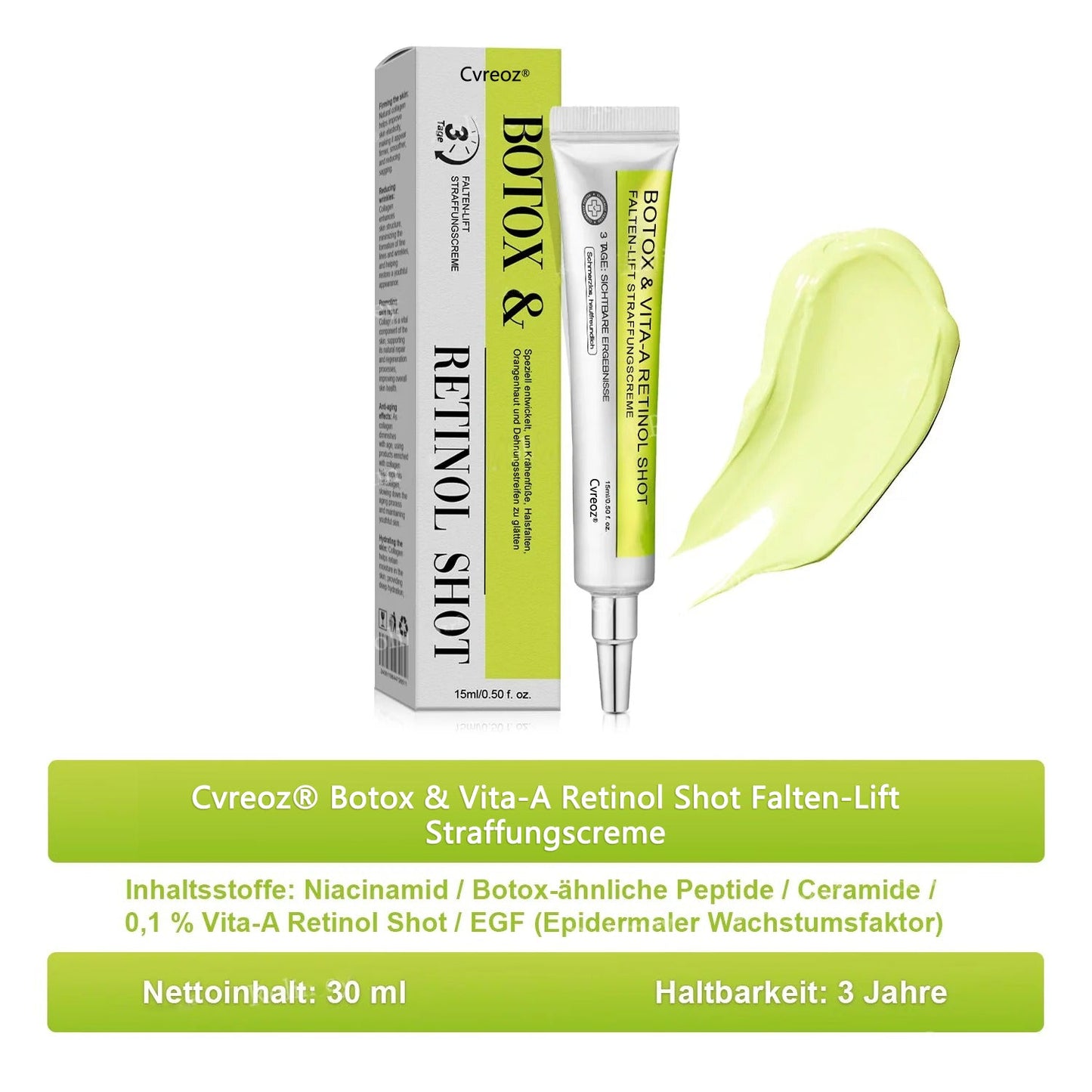 🇩🇪Jetzt jugendliche Haut zurückgewinnen💟Cvreoz® Botox & Vita-A Retinol Shot Falten-Lift Straffungscreme