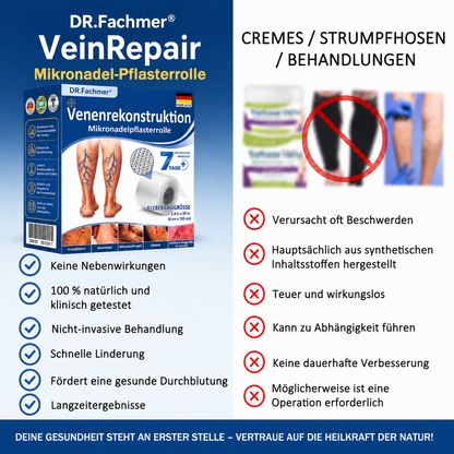 🏥DR.Fachmer® Mikronadel-Pflaster VeinRepair ⚡ Sofortige Entlastung & langfristige Ergebnisse für müde Beine