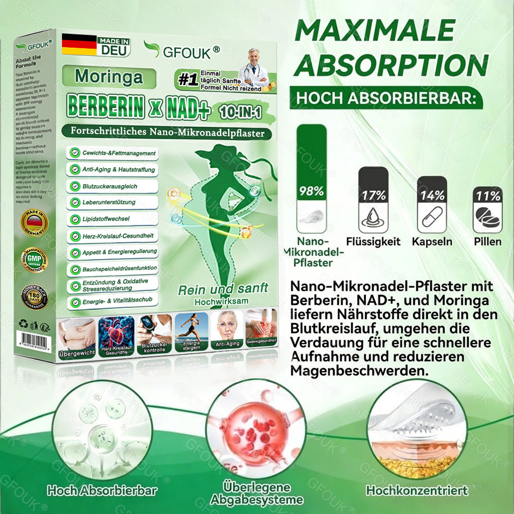 🍈🇩🇪𝗢𝗳𝗳𝗶𝘇𝗶𝗲𝗹𝗹𝗲𝗿 𝗦𝗵𝗼𝗽 | 🎁 𝗚𝗙𝗢𝗨𝗞® 𝗠𝗼𝗿𝗶𝗻𝗴𝗮 𝗕𝗲𝗿𝗯𝗲𝗿𝗶𝗻𝗲𝘅 𝗡𝗔𝗗+ 𝟭𝟬-𝗶𝗻-𝟭 𝗡𝗮𝗻𝗼-𝗠𝗶𝗸𝗿𝗼𝗻𝗮𝗱𝗲𝗹-𝗣𝗮𝘁𝗰𝗵 (𝗡𝘂𝗿 𝗲𝗶𝗻𝗺𝗮𝗹 𝘁ä𝗴𝗹𝗶𝗰𝗵, 𝘀𝗶𝗰𝗵𝘁𝗯𝗮𝗿𝗲 𝗩𝗲𝗿ä𝗻𝗱𝗲𝗿𝘂𝗻𝗴𝗲𝗻 𝗶𝗻 𝟳 𝗧𝗮𝗴𝗲𝗻) ✅ 𝗙ü𝗿 Ü𝗯𝗲𝗿𝗴𝗲𝘄𝗶𝗰𝗵𝘁, 𝗹𝗼𝗰𝗸𝗲𝗿𝗲 𝗛𝗮𝘂𝘁, 𝗗𝗶𝗮𝗯𝗲𝘁𝗲𝘀, 𝗦𝗰𝗵𝗹𝗮𝗳𝗮𝗽𝗻𝗼𝗲, 𝗚𝗲𝗹𝗲𝗻𝗸𝗽𝗿𝗼𝗯𝗹𝗲𝗺𝗲 𝘂𝗻𝗱 𝗺𝗲𝗵𝗿