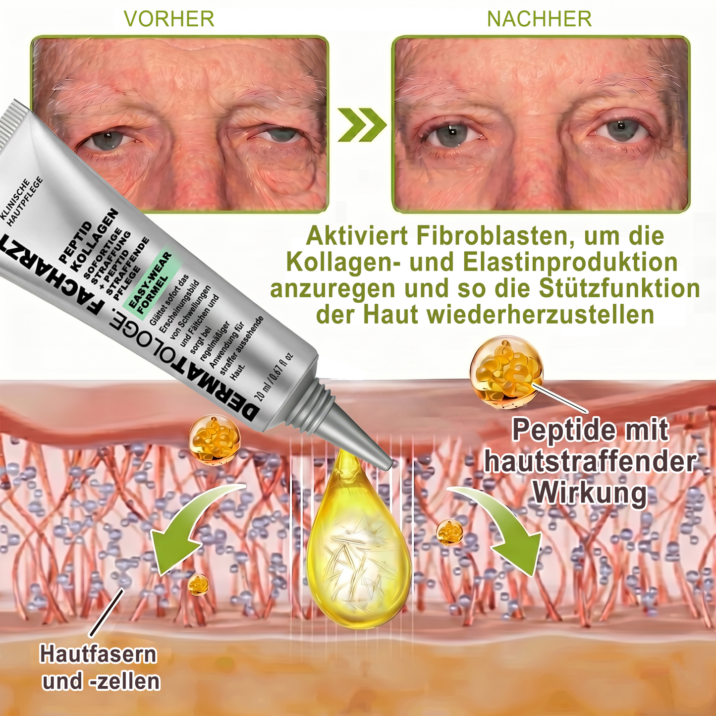✅Dr. Fachmer®👩‍⚕️ Peptid-Kollagen-Pflege für sofortige Straffung ⏰& Festigung – glättet augenblicklich Schwellungen und Fältchen und fördert bei regelmäßiger Anwendung eine straffere Haut.