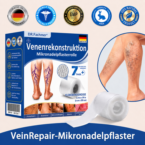 🏥DR.Fachmer® Mikronadel-Pflaster VeinRepair ⚡ Sofortige Entlastung & langfristige Ergebnisse für müde Beine
