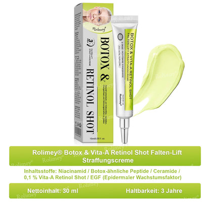 ✅Jetzt jugendliche Haut zurückgewinnen 💫Rolimey® Botox & Vita-A Retinol Shot Falten-Lift Straffungscreme