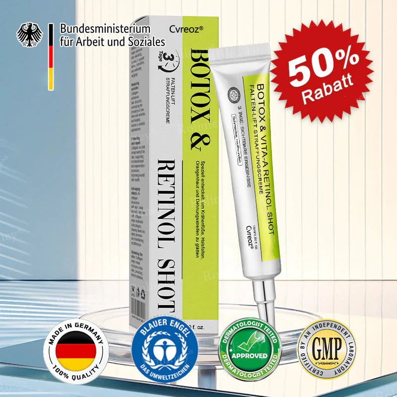 🇩🇪Jetzt jugendliche Haut zurückgewinnen💟Cvreoz® Botox & Vita-A Retinol Shot Falten-Lift Straffungscreme