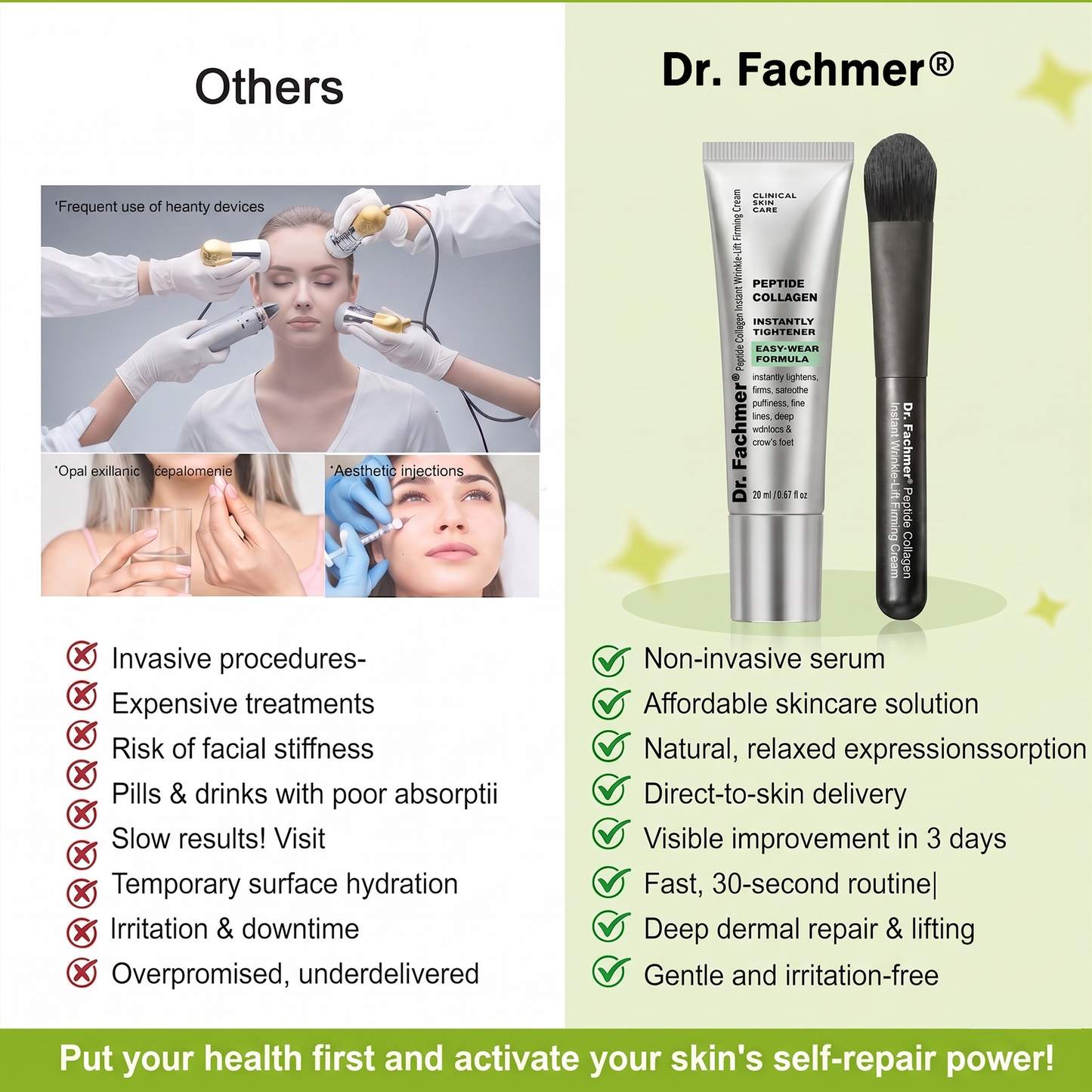 ✅Dr. Fachmer®👩‍⚕️ Peptid-Kollagen-Pflege für sofortige Straffung & Festigung – glättet augenblicklich Schwellungen und Fältchen und fördert bei regelmäßiger Anwendung eine straffere Haut.