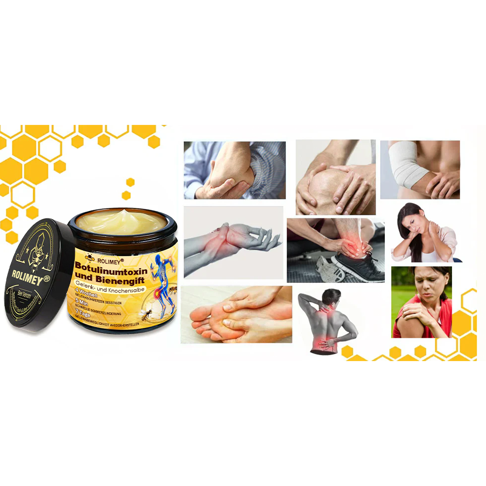 ✅ Offizieller Shop: Rolimey® Bienengift-Schmerzlinderungs Knochenheilungs Creme 👨‍⚕️(Reduzierung von Gelenkschwellungen, Schmerzen, Steifheit, Rötungen, Wärme, Muskelkater und Gelenkmüdigkeit)