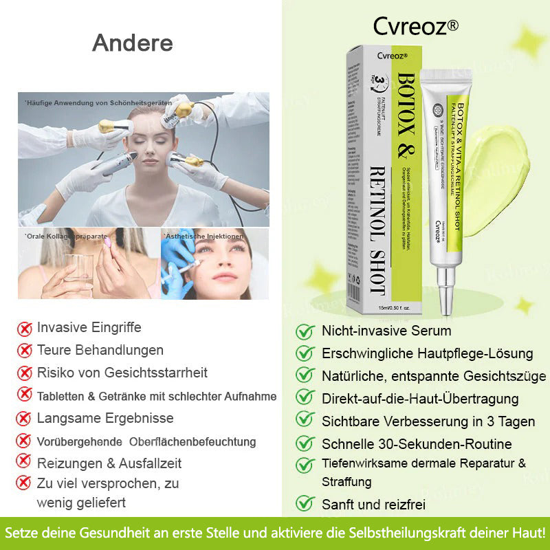 🇩🇪Jetzt jugendliche Haut zurückgewinnen💟Cvreoz® Botox & Vita-A Retinol Shot Falten-Lift Straffungscreme