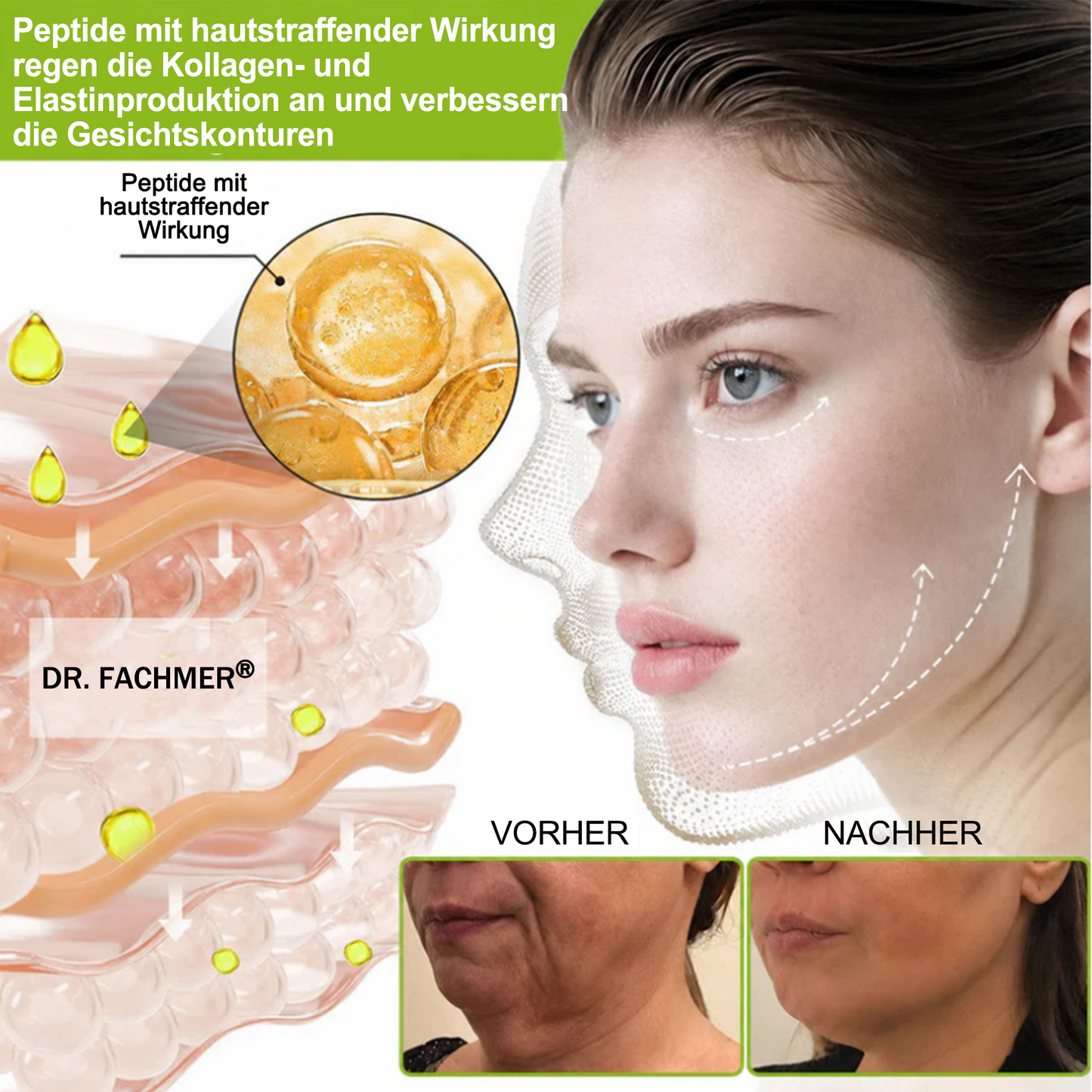 ✅Dr. Fachmer®👩‍⚕️ Peptid-Kollagen-Pflege für sofortige Straffung ⏰& Festigung – glättet augenblicklich Schwellungen und Fältchen und fördert bei regelmäßiger Anwendung eine straffere Haut.