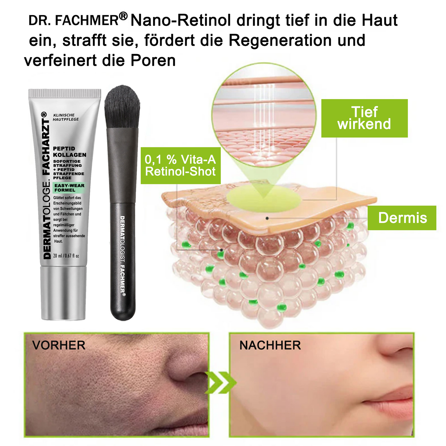 ✅Dr. Fachmer®👩‍⚕️ Peptid-Kollagen-Pflege für sofortige Straffung ⏰& Festigung – glättet augenblicklich Schwellungen und Fältchen und fördert bei regelmäßiger Anwendung eine straffere Haut.