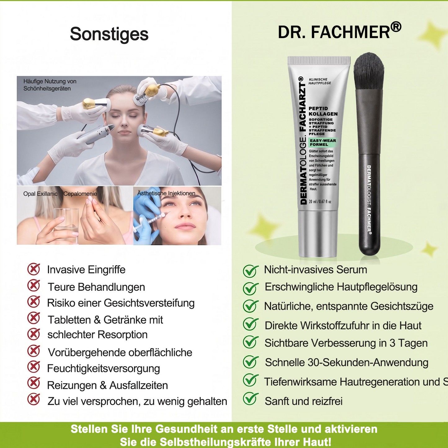 ✅Dr. Fachmer®👩‍⚕️ Peptid-Kollagen-Pflege für sofortige Straffung ⏰& Festigung – glättet augenblicklich Schwellungen und Fältchen und fördert bei regelmäßiger Anwendung eine straffere Haut.