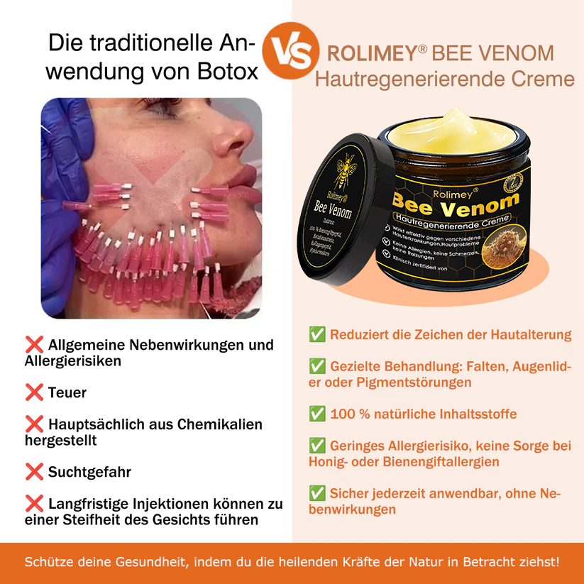 🎁🎁Neuestes Modell: Rolimey® Bienengift Max Pflegecreme – Reparatureffekt um 65 % gesteigert 🔥 NUR NOCH 80 % RABATT