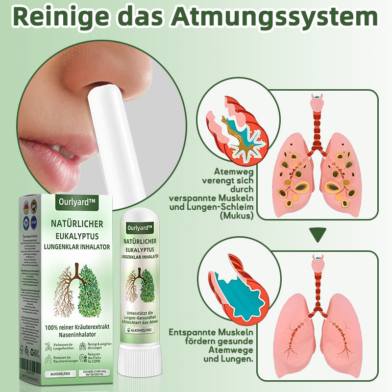 🍎Offizieller Shop|🔥Ourlyard™ Natürlicher Eukalyptus Lungenklar Inhalator 👨‍⚕️BfArM-certification(💝LETZTER TAG 50% RABATT 💝)