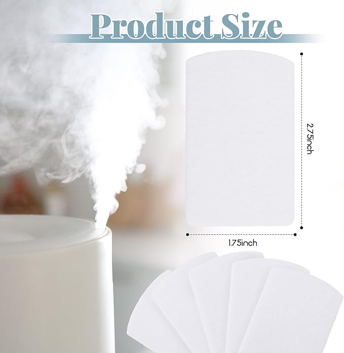 Maitys 20 Pack Aroma Pads Aromatherapy Diffuser Unscented Refill Pads for Essential Oils Replacement Humidifier Oil Pads Pluggable Humidifier Replacement Filter for Use