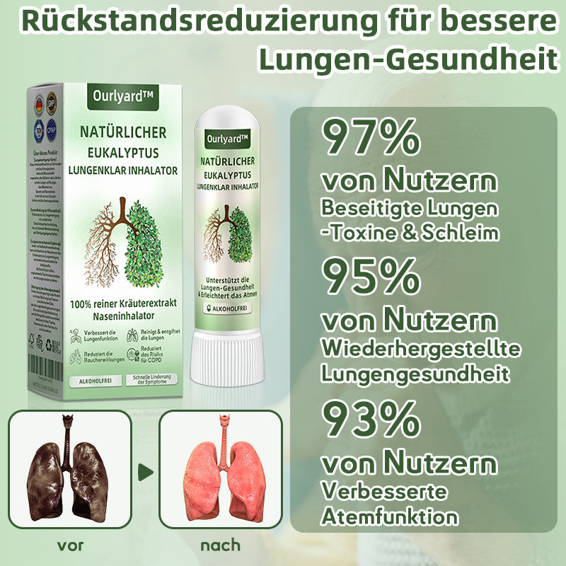 🍎Offizieller Shop|🔥Ourlyard™ Natürlicher Eukalyptus Lungenklar Inhalator 👨‍⚕️BfArM-certification(💝LETZTER TAG 50% RABATT 💝)
