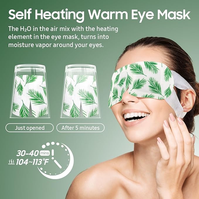 20 Packs Steam Eye Mask, Heated Eye Mask Warm Compress for Eyes, Disposable Self Heating Steam Mask for Home, Sleep, Spa, Travel Essentials & Relaxation Gifts for Women (Lavender)