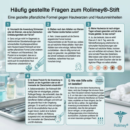 Rolimey® 7-Tage Tag- & Spot-Entferner🤍 (𝐙𝗲𝗿𝗼 𝐏𝗮𝗶𝗻, 𝐙𝗲𝗿𝗼 𝐒𝗰𝗮𝗿𝘀 Roll-On) ✅ Geeignet für: Hauttags, Flecken, Muttermale, Warzen, Blasen, Ekzeme, Schuppen, Hautkeratosen, Akne, Hautwucherungen, Narben, Geburtstagsmale 👩‍⚕️