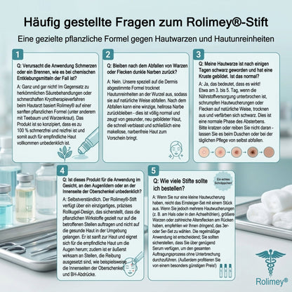 Rolimey® 7-Tage Tag- & Spot-Entferner🆕 (𝐙𝗲𝗿𝗼 𝐏𝗮𝗶𝗻, 𝐙𝗲𝗿𝗼 𝐒𝗰𝗮𝗿𝘀 Roll-On) ✅ Geeignet für: Hauttags, Flecken, Muttermale, Warzen, Blasen, Ekzeme, Schuppen, Hautkeratosen, Akne, Hautwucherungen, Narben, Geburtstagsmale 👩‍⚕️