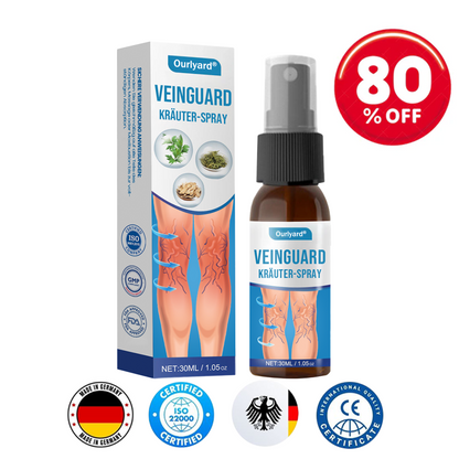 🎁Ourlyard® VeinGuard Kräuterspray-✅Klinisch erwiesen, um Krampfadern in nur 7 Tagen zu beseitigen!!