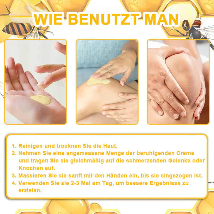 🇩🇪Offizieller Shop: Ourlyard® Bienengift-Schmerzlinderungs Knochenheilungs Creme 💥Deutsche orthopädische (DOUG) Zulassung(Reduzierung von Gelenkschwellungen, Schmerzen, Steifheit, Rötungen, Wärme, Muskelkater und Gelenkmüdigkeit)