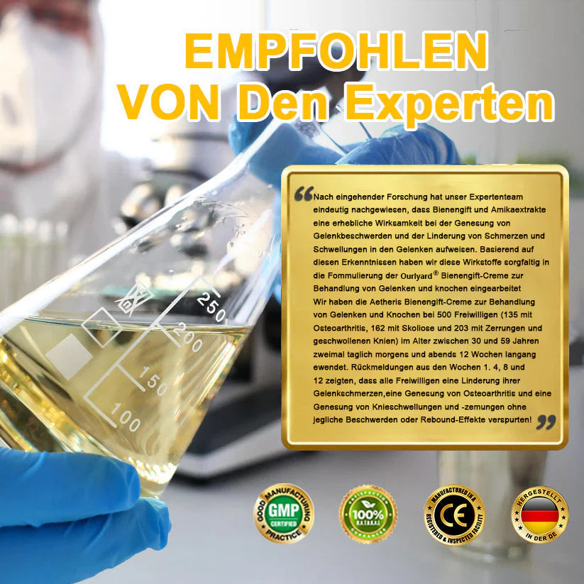 🇩🇪Offizieller Shop: Ourlyard® Bienengift-Schmerzlinderungs Knochenheilungs Creme 💥Deutsche orthopädische (DOUG) Zulassung(Reduzierung von Gelenkschwellungen, Schmerzen, Steifheit, Rötungen, Wärme, Muskelkater und Gelenkmüdigkeit)