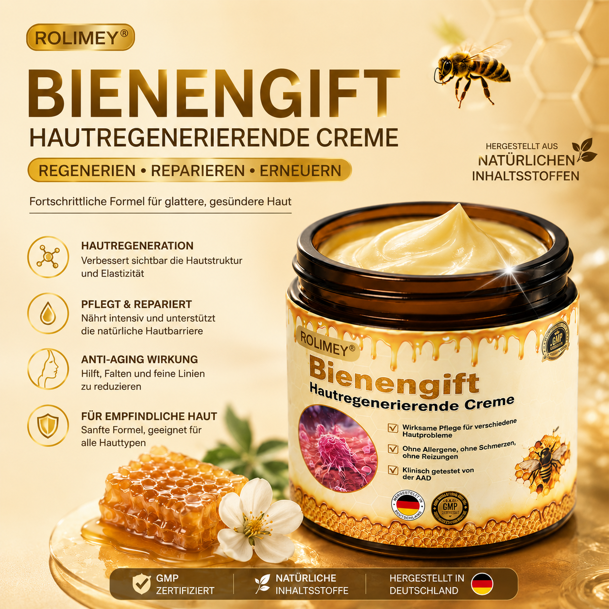 🎁Rolimey® Bienengift Hautregenerierende Creme — 🔥Begrenzte Zeit 80 % RABATT🔥