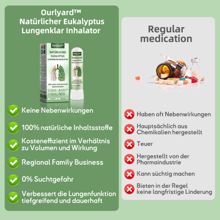 🍎Offizieller Shop|🔥Ourlyard™ Natürlicher Eukalyptus Lungenklar Inhalator 👨‍⚕️BfArM-certification(💝LETZTER TAG 50% RABATT 💝)