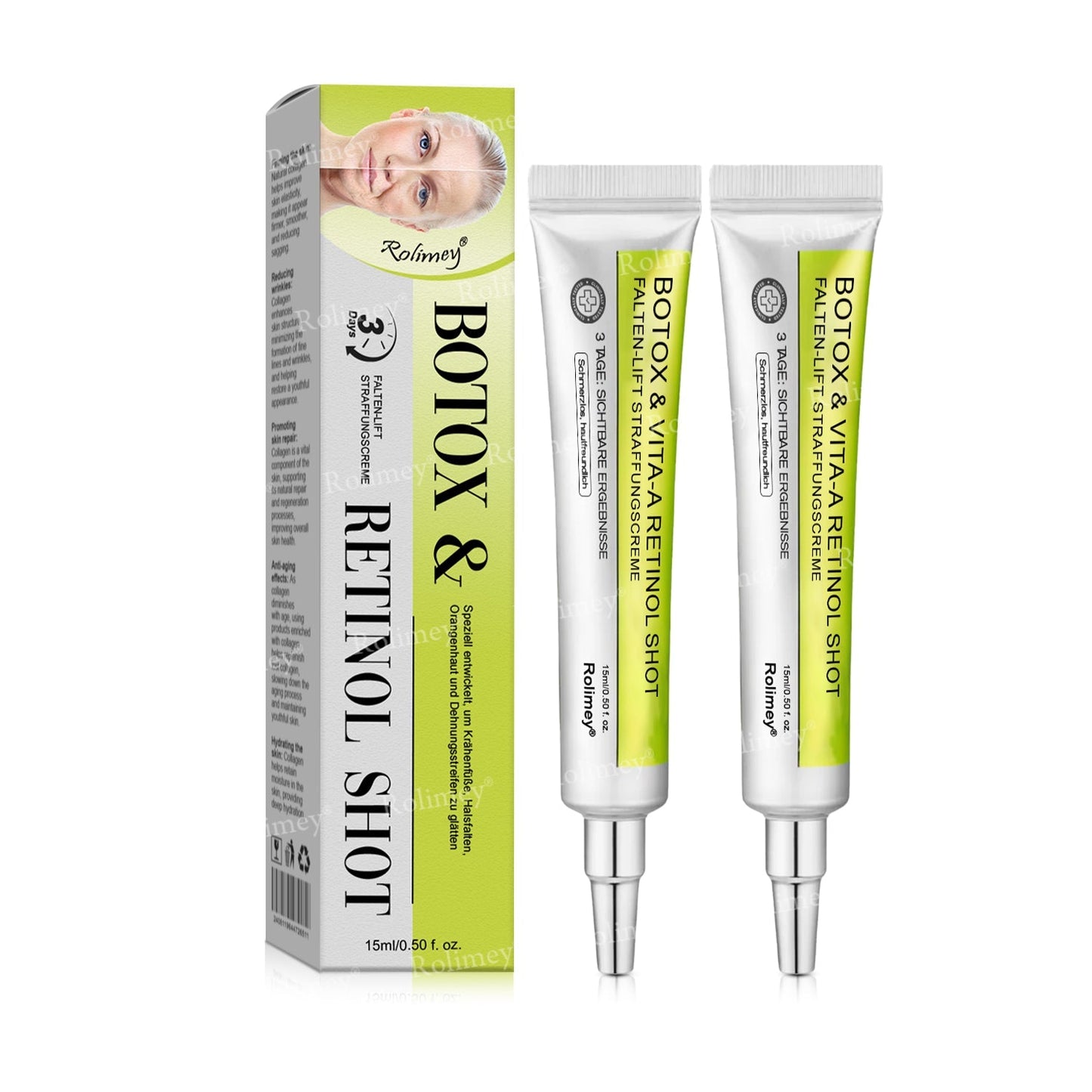 ✅Jetzt jugendliche Haut zurückgewinnen 💫Rolimey® Botox & Vita-A Retinol Shot Falten-Lift Straffungscreme